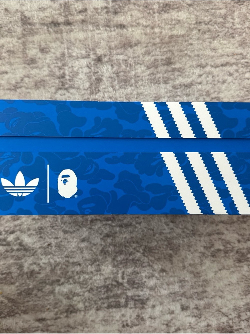 adidas x BAPE Blue Camo Three-Stripes Sneaker Box